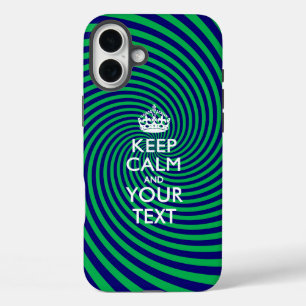 Personalisiert BEHALTEN CALM UND Ihr Text iPhone 16 Plus Hülle