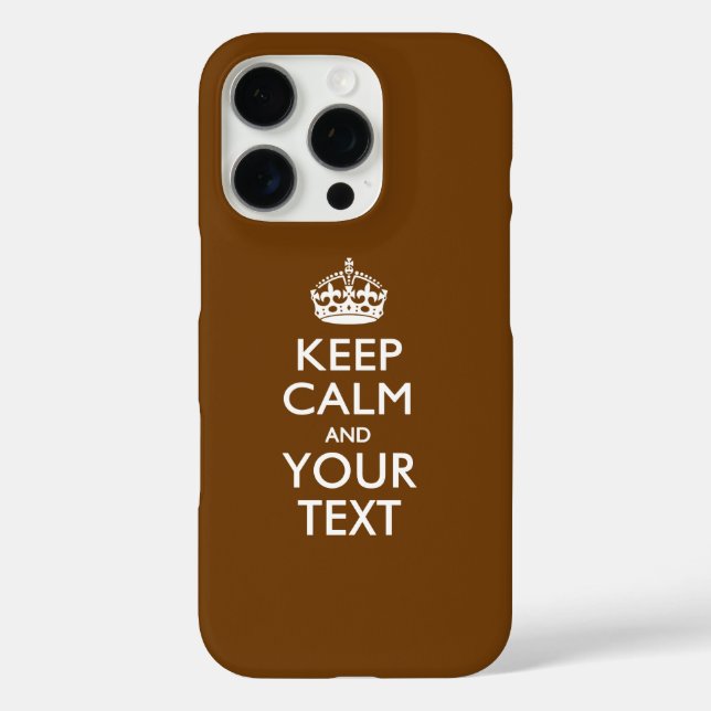 Personalisiert BEHALTEN CALM UND Ihr Text iPhone 16 Pro Hülle (Rückseite)