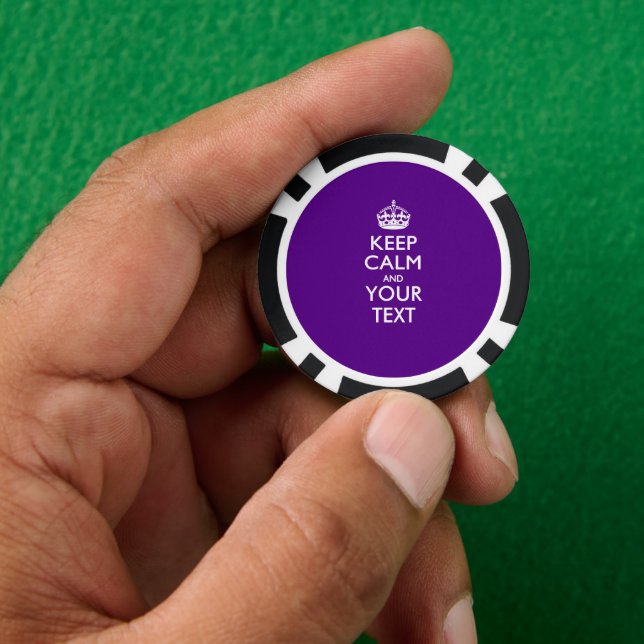 Personalisiert BEHALTEN CALM UND Ihr Text Pokerchips (Hand)