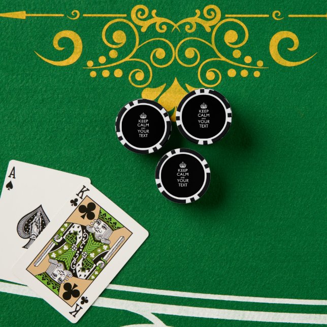 Personalisiert BEHALTEN CALM UND Ihr Text Pokerchips (Pokertisch (Stapel))