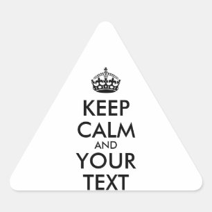 Personalisiert BEHALTEN CALM und IHRER TEXT Dreieckiger Aufkleber