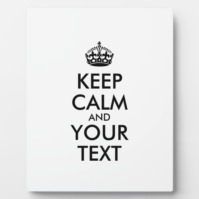 Personalisiert BEHALTEN CALM und IHRER TEXT Fotoplatte (Vorderseite)