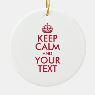 Personalisiert BEHALTEN CALM und IHRER TEXT Keramikornament
