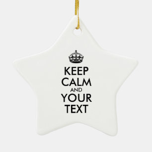 Personalisiert BEHALTEN CALM und IHRER TEXT Keramikornament