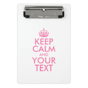 Personalisiert BEHALTEN CALM und IHRER TEXT Mini Klemmbrett