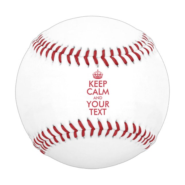 Personalisiert BEHALTEN CALM und IHRER TEXT - rot Baseball (Vorderseite)