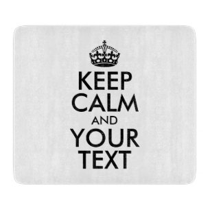 Personalisiert BEHALTEN CALM und IHRER TEXT Schneidebrett