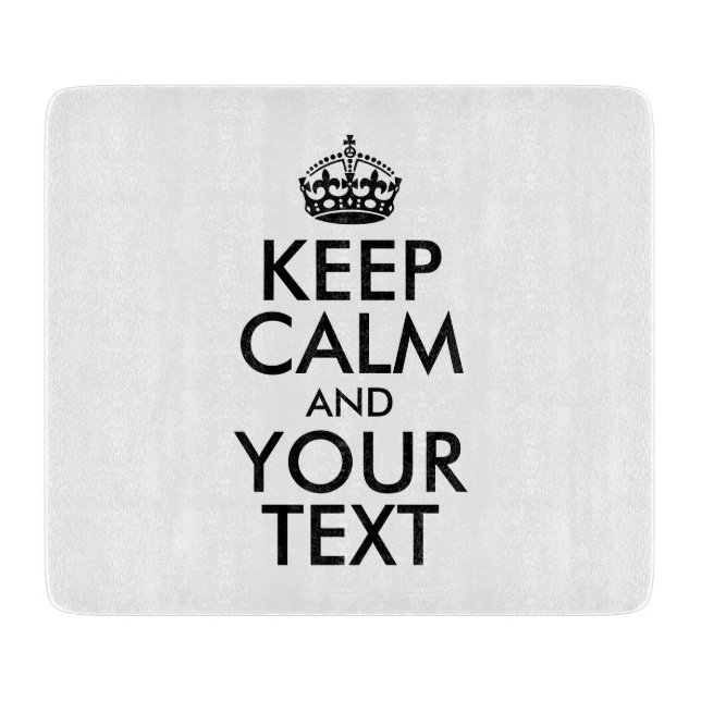 Personalisiert BEHALTEN CALM und IHRER TEXT Schneidebrett (Vorderseite)