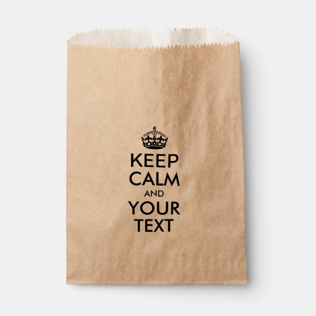 Personalisiert BEHALTEN CALM und IHRER TEXT - schw Geschenktütchen (Vorderseite)