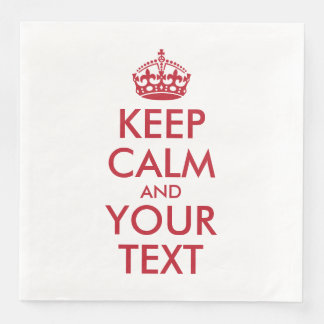 Personalisiert BEHALTEN CALM und IHRER TEXT Serviette