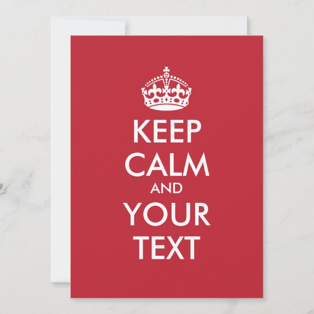 Personalisiert BEHALTEN CALM und IHRER TEXT - weiß (Vorderseite)