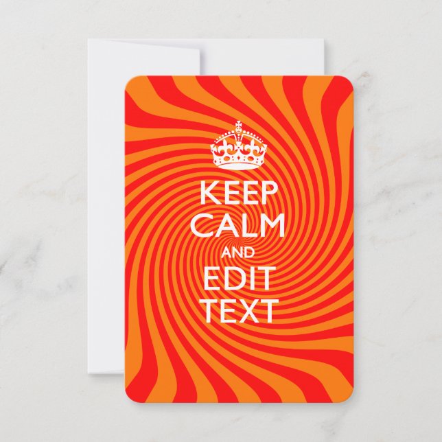 Personalisiert BEHALTEN CALM und Text Orange Swirl (Vorderseite)