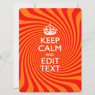 Personalisiert BEHALTEN CALM und Text Orange Swirl