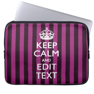 Personalisiert BEHALTEN KALM Ihren Text auf Pink F Laptopschutzhülle