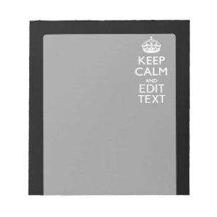 Personalisiert BEHALTEN KALM Ihren Text auf schwar Notizblock
