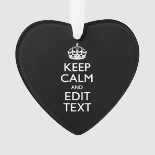 Personalisiert BEHALTEN KALM Ihren Text auf schwar Ornament