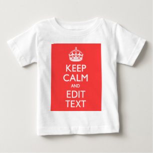 Personalisiert BEHALTEN KALM Ihren Text in Koralle Baby T-shirt