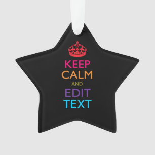 Personalisiert BEHALTEN KALM Ihren Text mehrfarbig Ornament