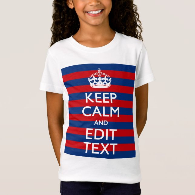 Personalisiert BEHALTEN KALM Ihres Textes auf Stre T-Shirt (Vorderseite)