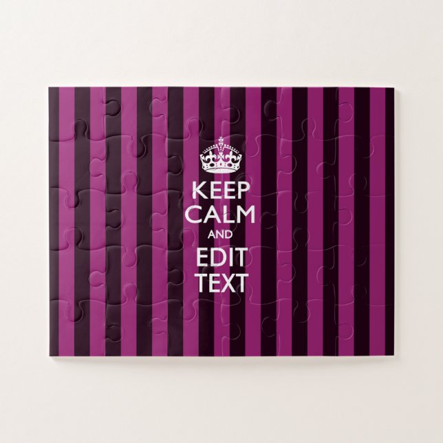 Personalisiert Behalten ruhige Fuchsia Streifen (Horizontal)