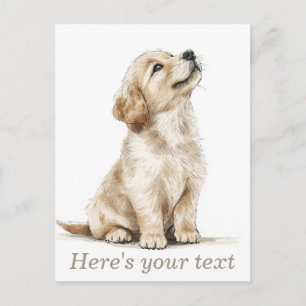 Personalisiert Beige Golden Retriever Baby Postkarte
