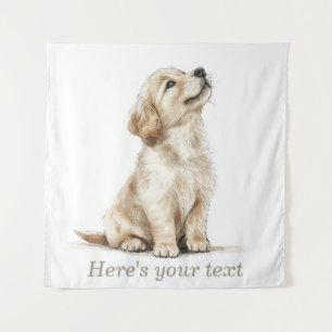 Personalisiert Beige Golden Retriever Baby Wandteppich