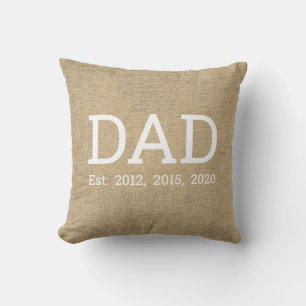 Personalisiert Beige Linen Vatertag Kissen