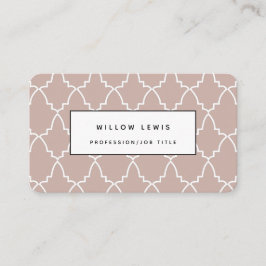 Personalisiert beige marokkanisches Gitter Moderne Visitenkarte
