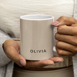 "Personalisiert Beige Monogram Custom Kaffeetasse