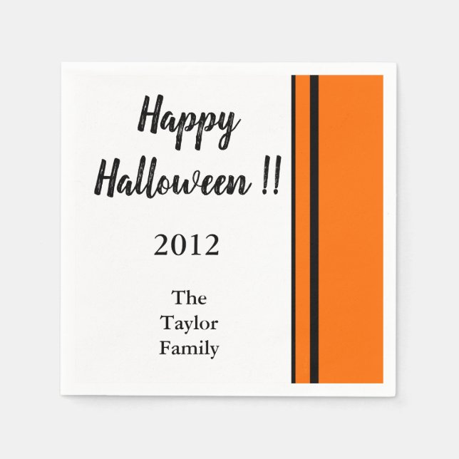 Personalisiert beliebiger Name Trendy Happy Hallow Serviette (Vorderseite)