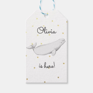 Personalisiert Beluga Whale Neugeborene Babydusche Geschenkanhänger