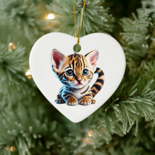 Personalisiert Bengalisch Kitten Keramik Ornament