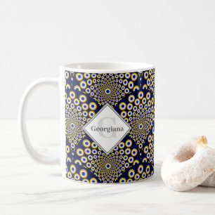 Personalisiert beobachten wir Sie beim Navy & Gold Kaffeetasse