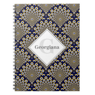 Personalisiert beobachten wir Sie beim Navy & Gold Notizblock