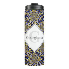 Personalisiert beobachten wir Sie mit Navy & Gold  Thermosbecher