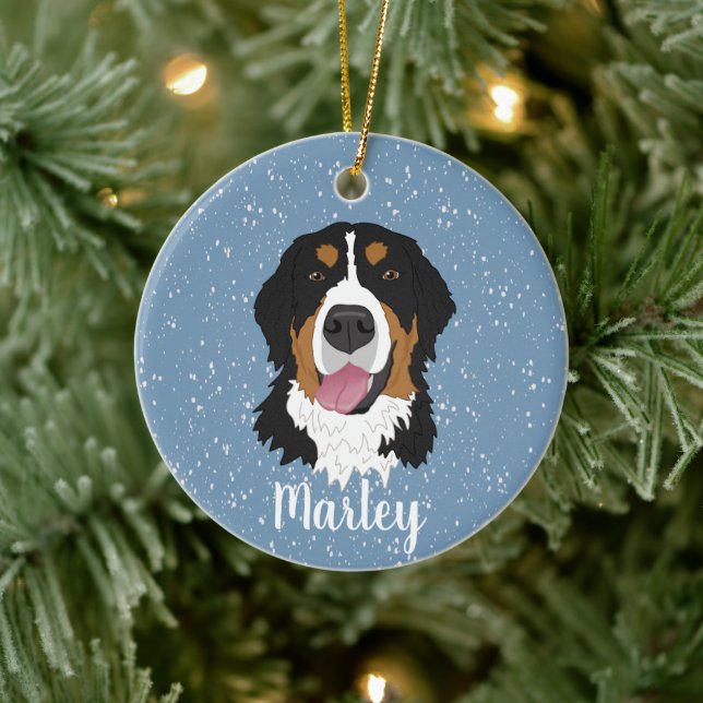 Personalisiert Bernese Mountain Dog Weihnachten Keramik Ornament (Baum)