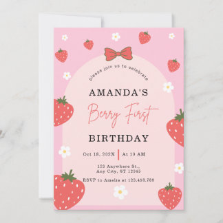 Personalisiert Berry 1. Geburtstag Einladung