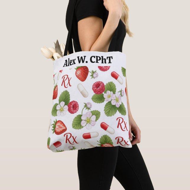 Personalisiert Berry, Blume RX Symbol Pharmacy Tas Tasche (Von Nahem)