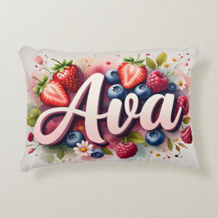 Personalisiert Berry Floral Name Pillow " Ava " Dekokissen