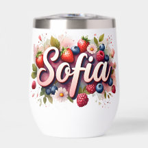 Personalisiert Berry Floral Tumbler - "Sofia"