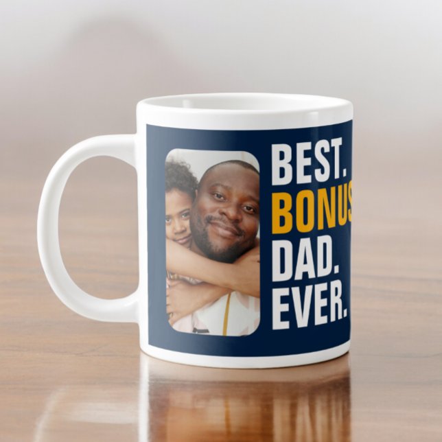 Personalisiert Best Bonus Vater je Stepfather Jumbo-Tasse (Personalized Best Bonus Dad Ever Stepfather Giant Coffee Mug from Ricaso. Stepdad fathers day gift)