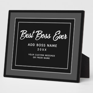 Personalisiert Best Boss Schwarz-weißes Skript Fotoplatte