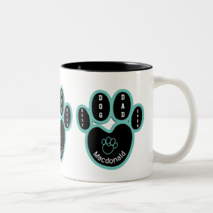 Personalisiert BEST DOG VATER JE Zweifarbige Tasse