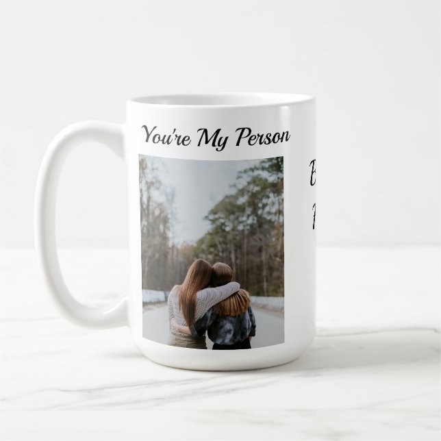 Personalisiert Best Friend Bestie Du bist meine Pe Kaffeetasse (Links)