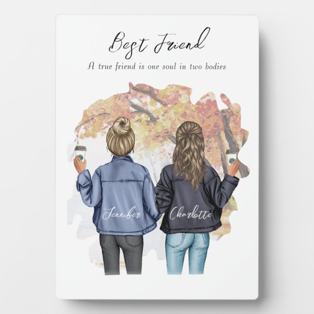 Personalisiert Best Friend Portrait - Herbstplatz Fotoplatte (Vorderseite)