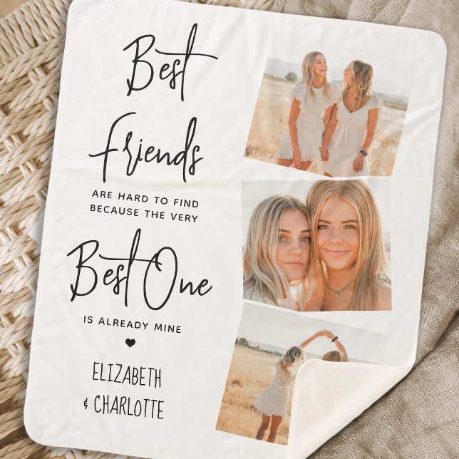Personalisiert Best Friends 3 Foto Freundschaft Sherpadecke (Von Creator hochgeladen)