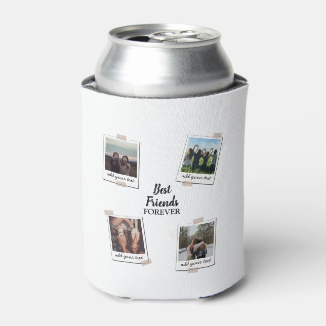 Personalisiert Best Friends 4 Foto Custom Collage Dosenkühler (Kanne Vorderseite)
