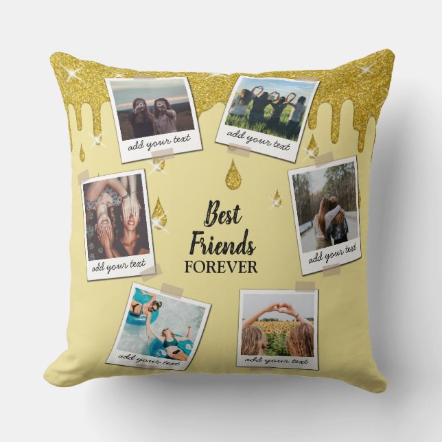 Personalisiert Best Friends 6 Foto Custom Collage Kissen (Vorderseite)