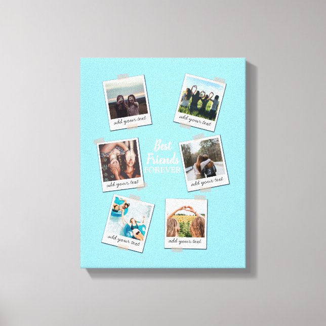 Personalisiert Best Friends 6 Foto Custom Collage Leinwanddruck (Vorderseite)