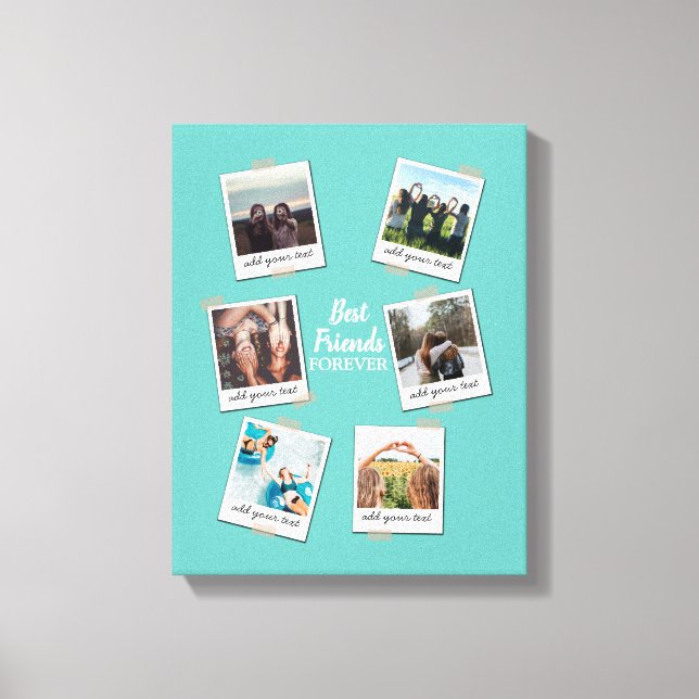 Personalisiert Best Friends 6 Foto Custom Collage Leinwanddruck (Vorderseite)